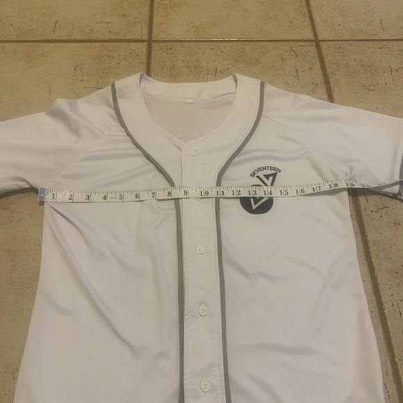 SEVENTEEN Kpop Baseball Jersey - White with Grey Trim - Carat Fan Merch - Picture 4 of 5